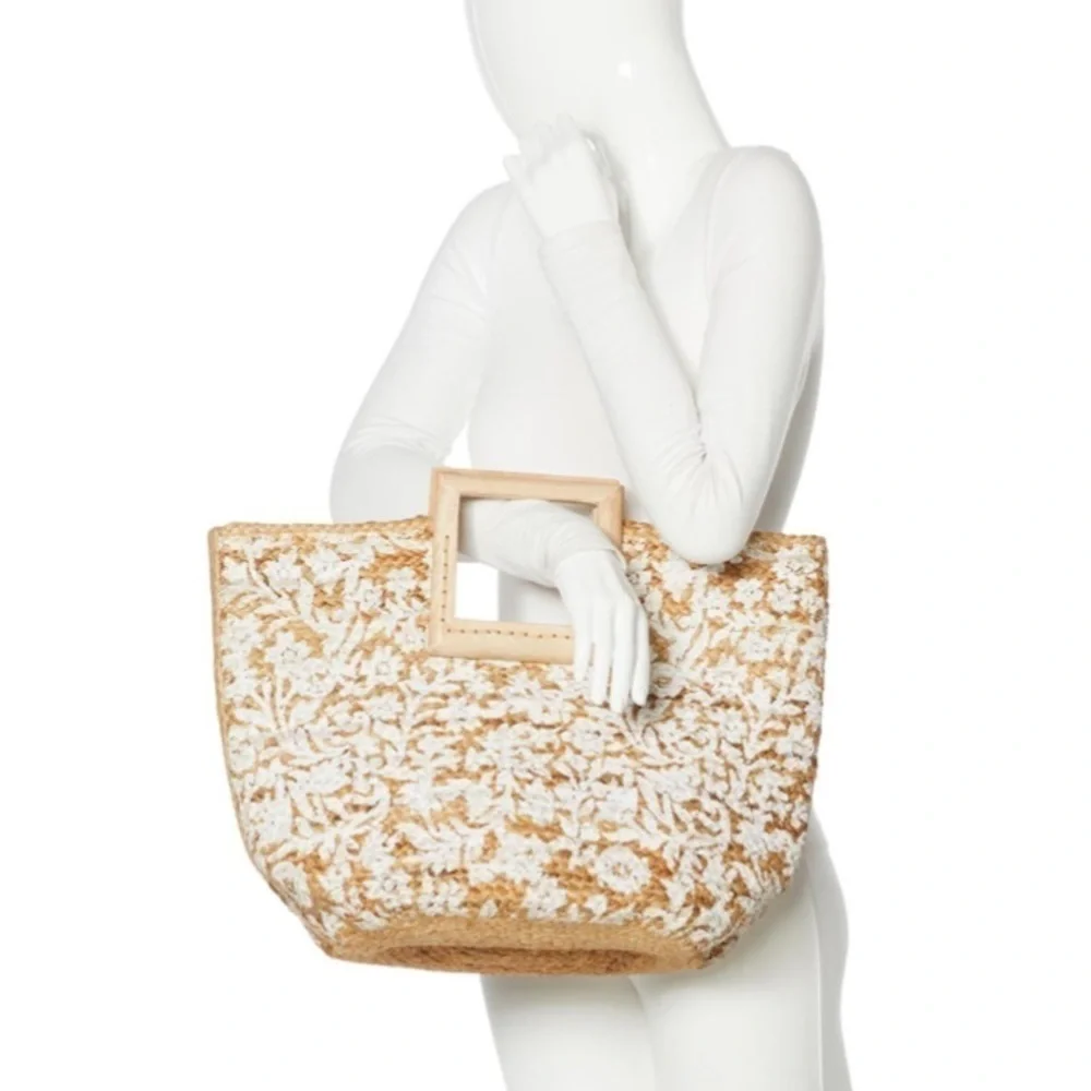 Antik Kraft Floral Jute Tote-NWT